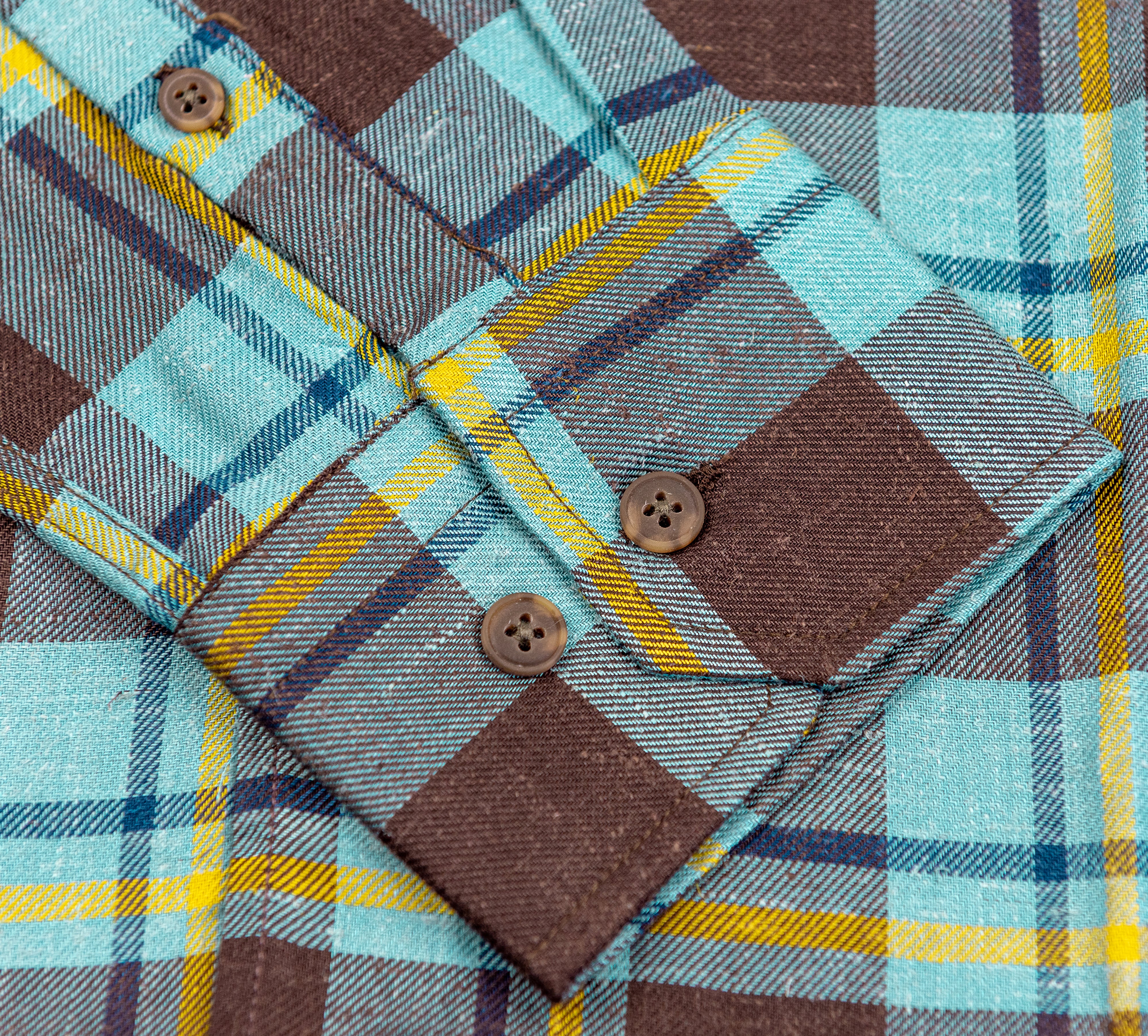 Wear Sierra Top Shelf Men's Soft, Brushed, Turkish Cotton Long Sleeve Button Down Shirts in Blue & Brown Plaid Casual Friday Shirts for Men