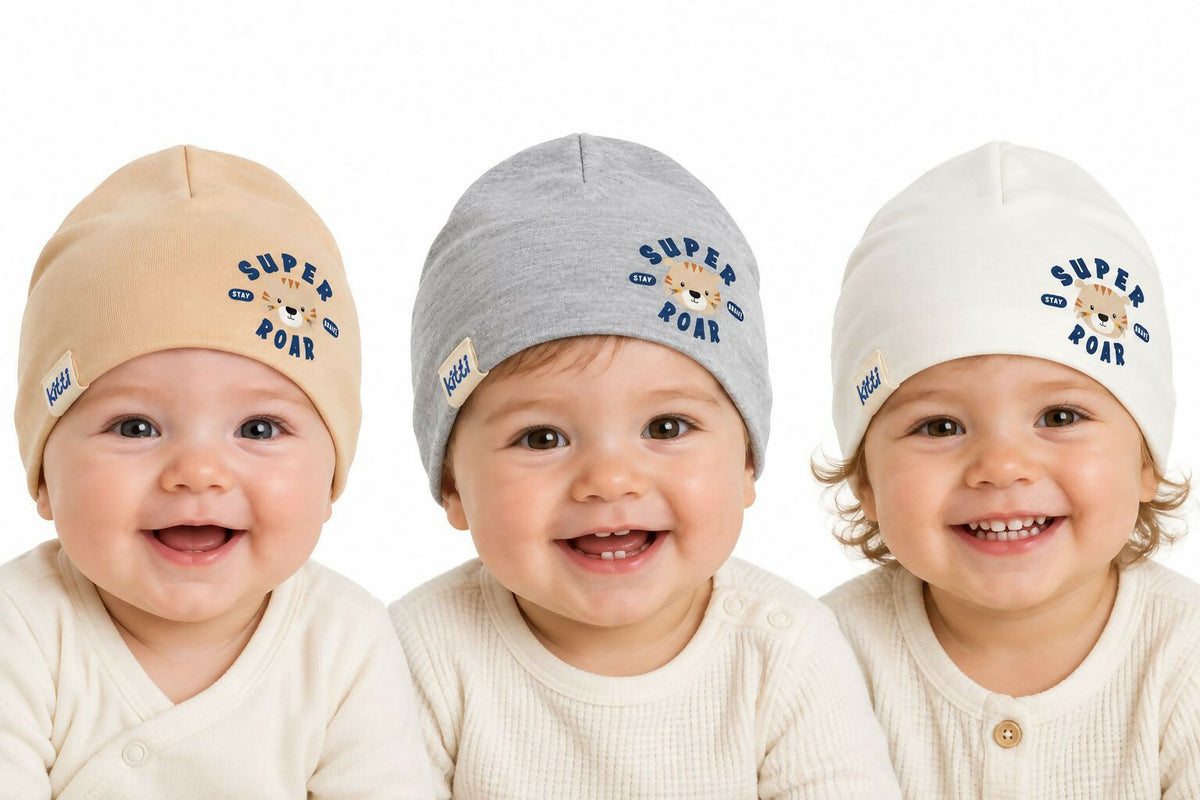Infant Cotton Beanie For Spring and Winter- For Baby Boys( 0-18 months)