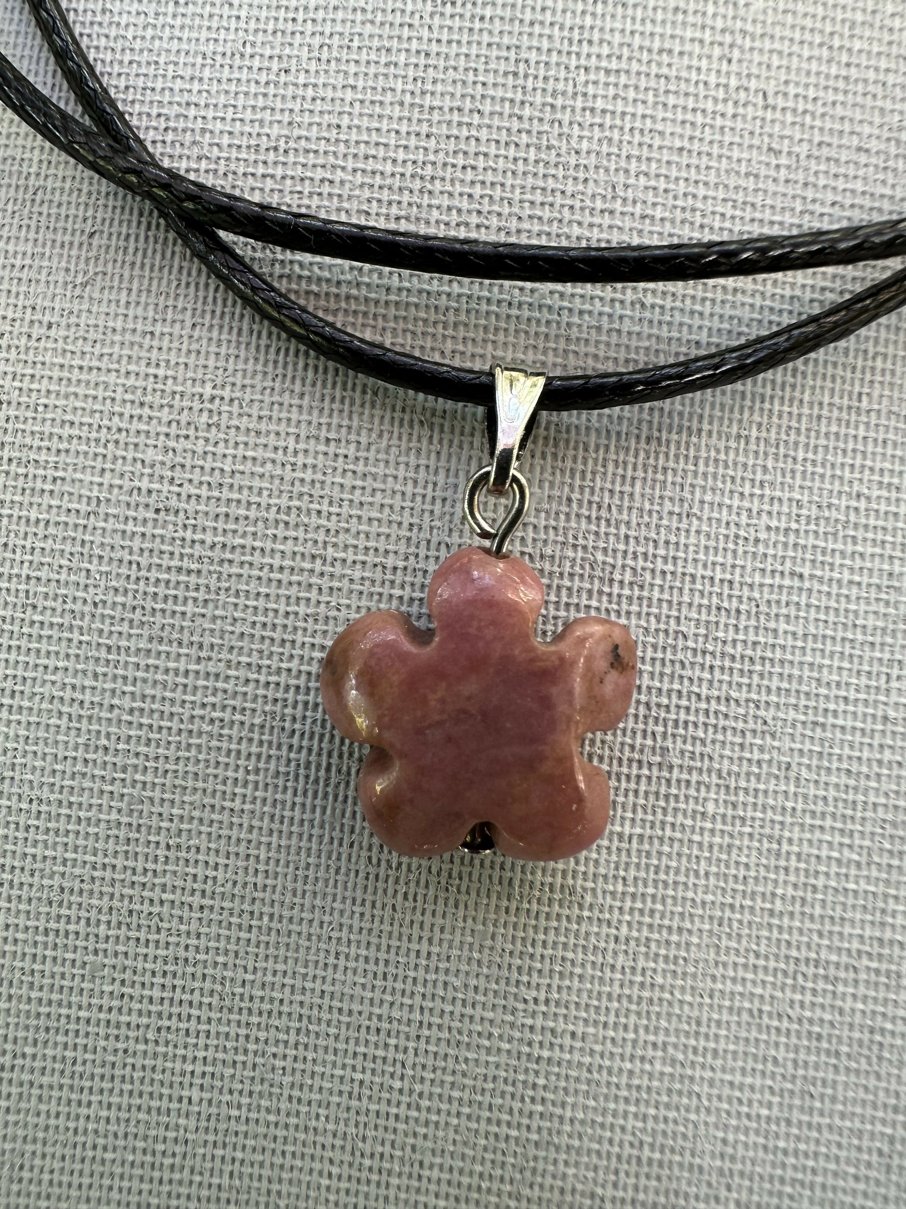 Rhodonite Natural Stone Bracelet with Matching Necklace - 0