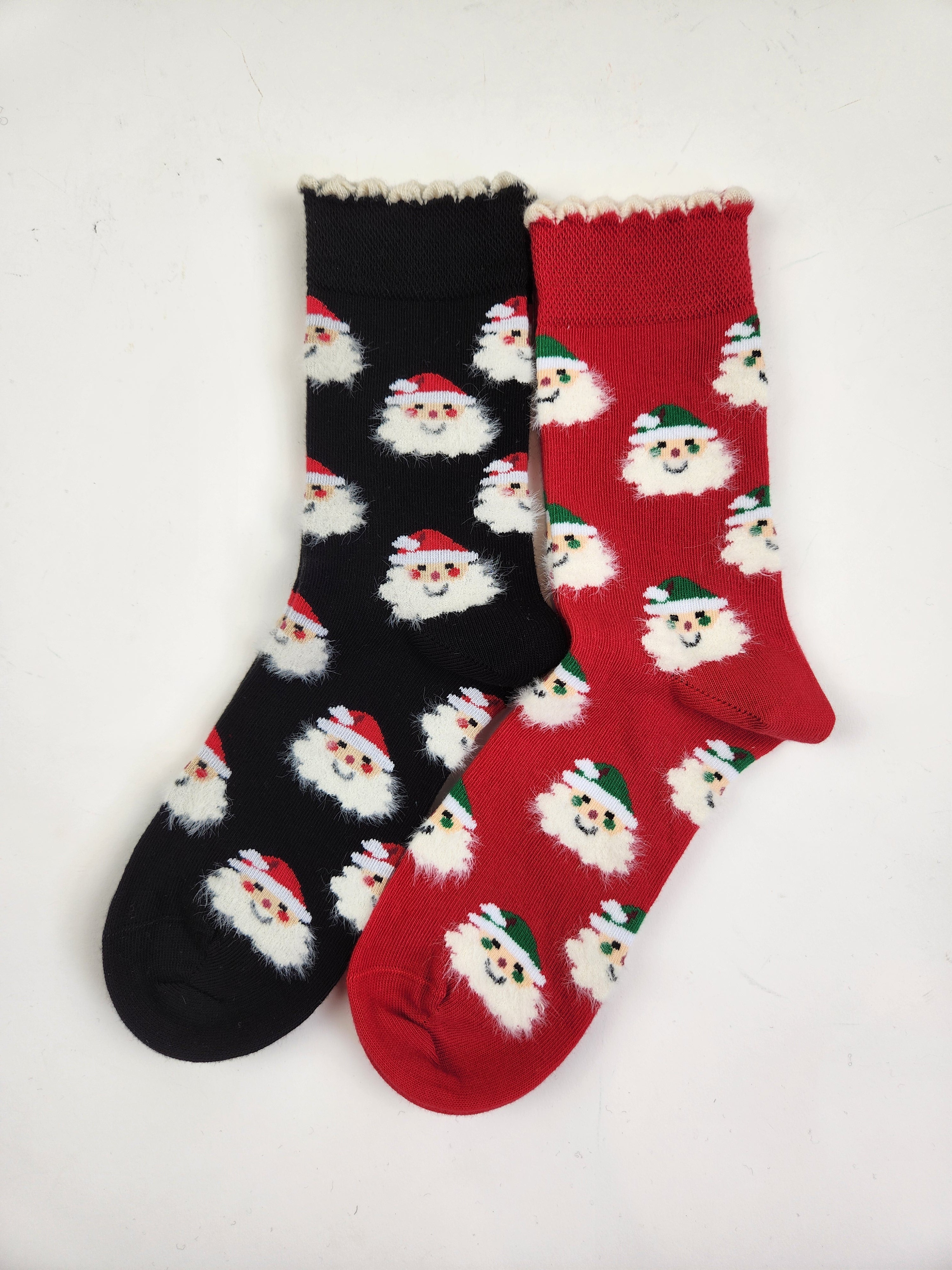 Women's Crew Socks for Winter and Christmas - 2 Pair Packs Colorful Socks for the Holidays