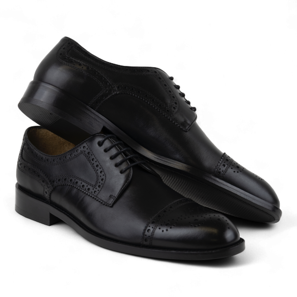 Men's Leather Brogue Derby Dress Shoes