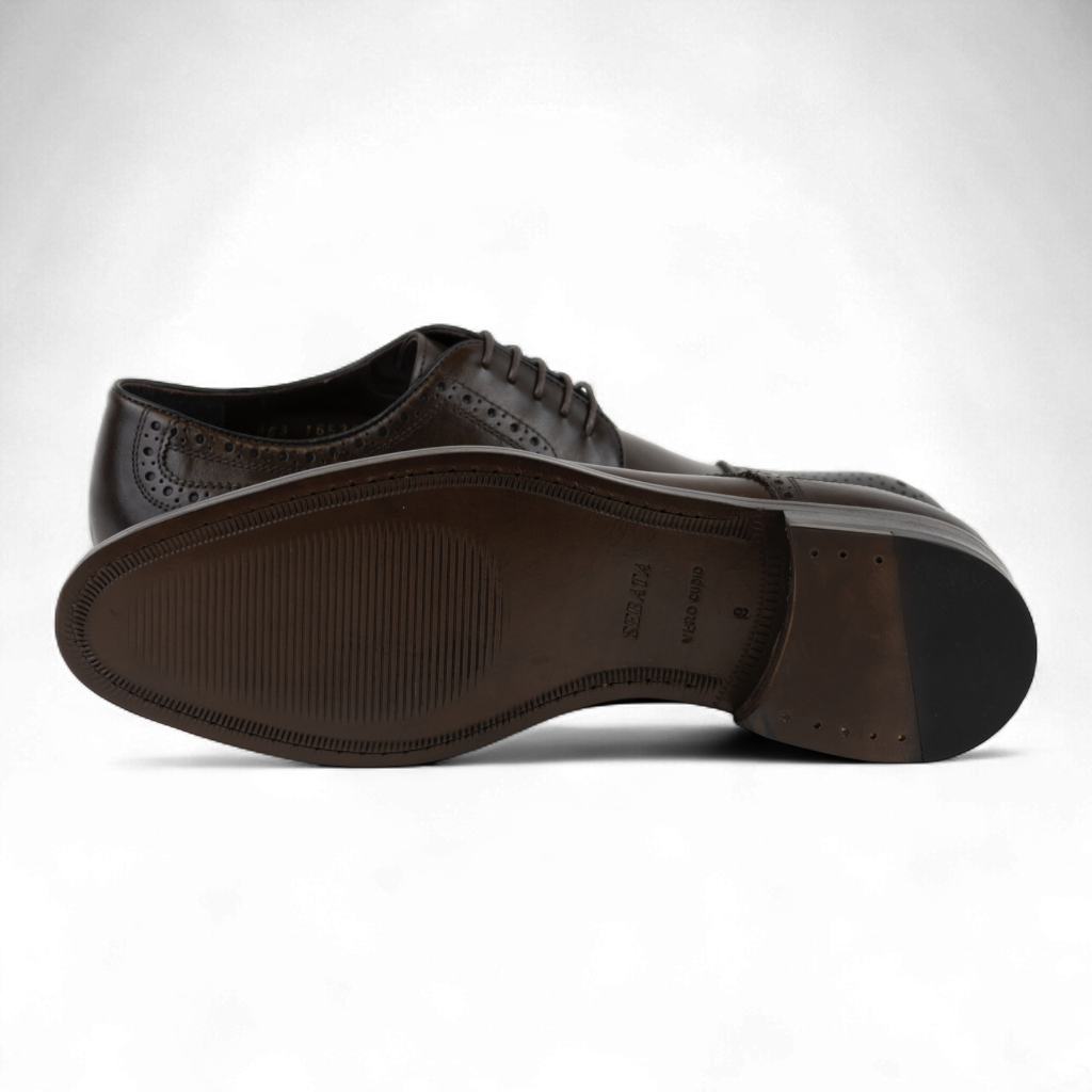 Men's Leather Brogue Derby Dress Shoes