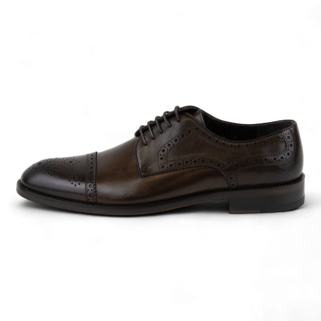Men's Leather Brogue Derby Dress Shoes