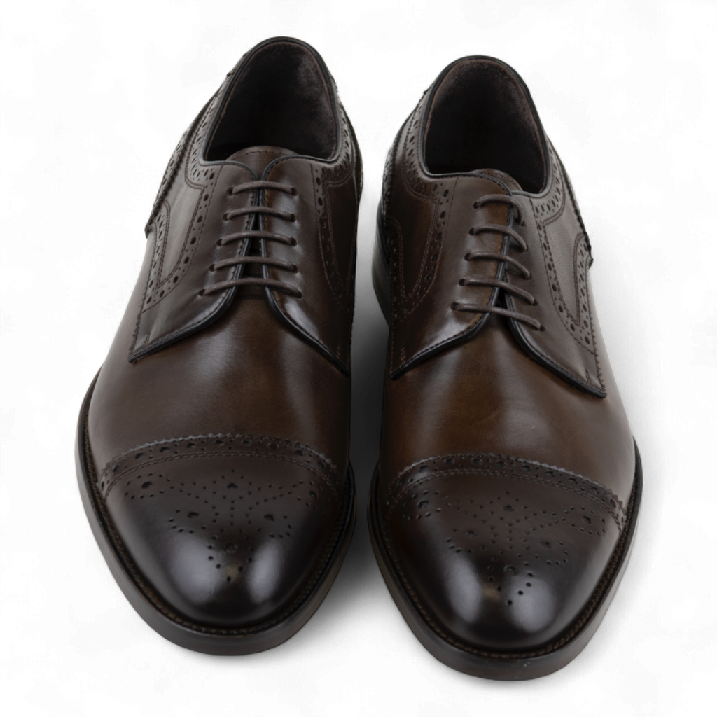 Men's Leather Brogue Derby Dress Shoes