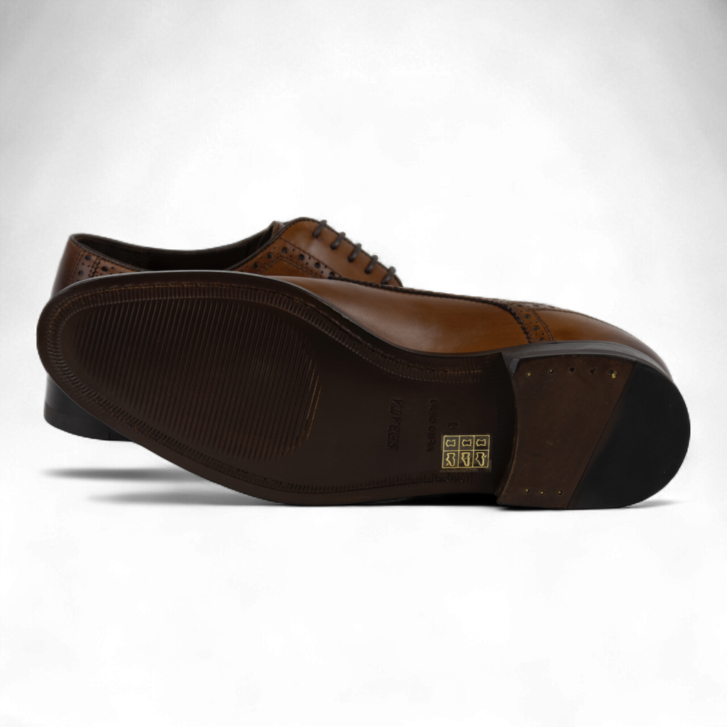 Men's Leather Brogue Derby Dress Shoes