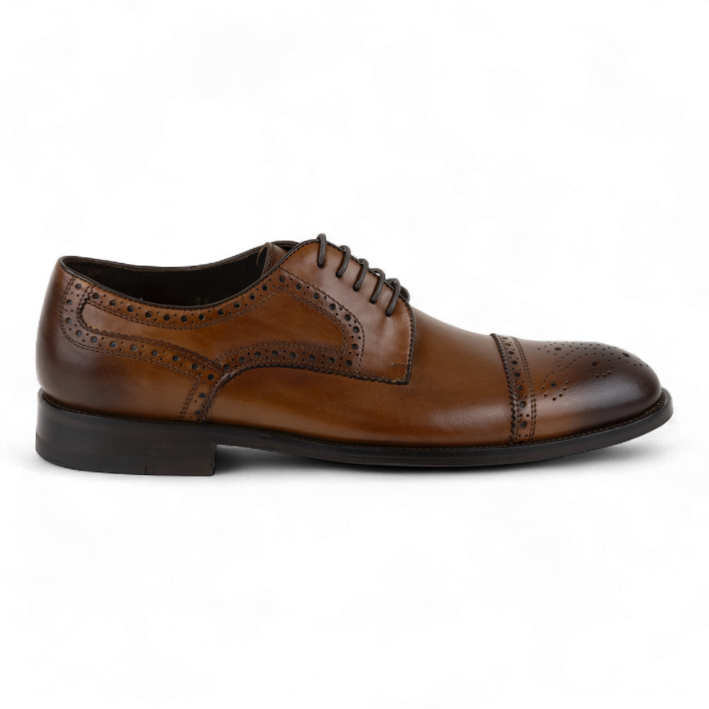Men's Leather Brogue Derby Dress Shoes