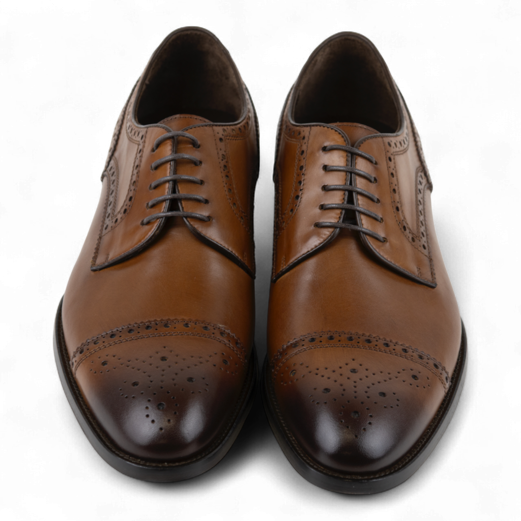 Men's Leather Brogue Derby Dress Shoes