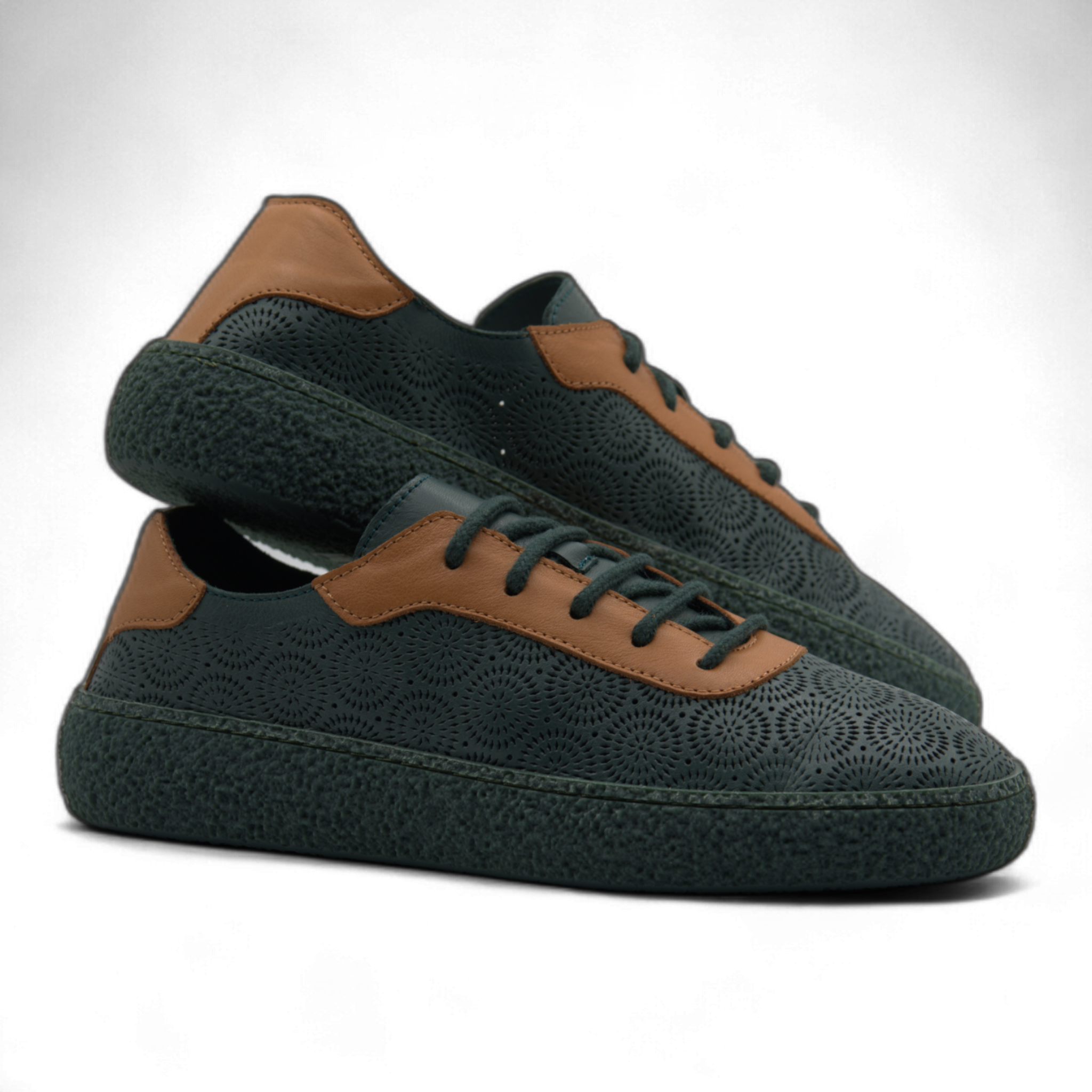 Women's Lace-Up Slip On Leather Sneakers