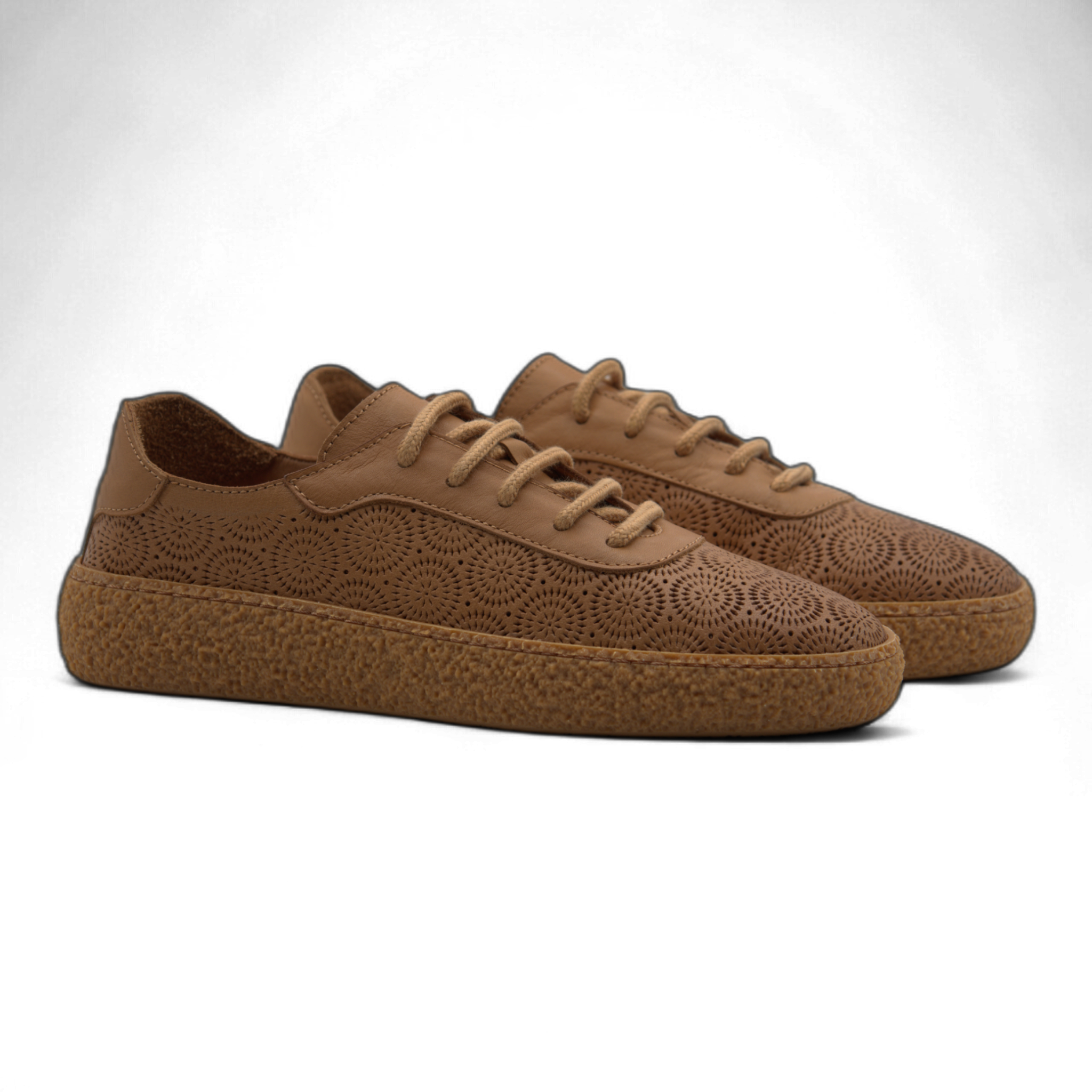 Women's Lace-Up Slip On Leather Sneakers
