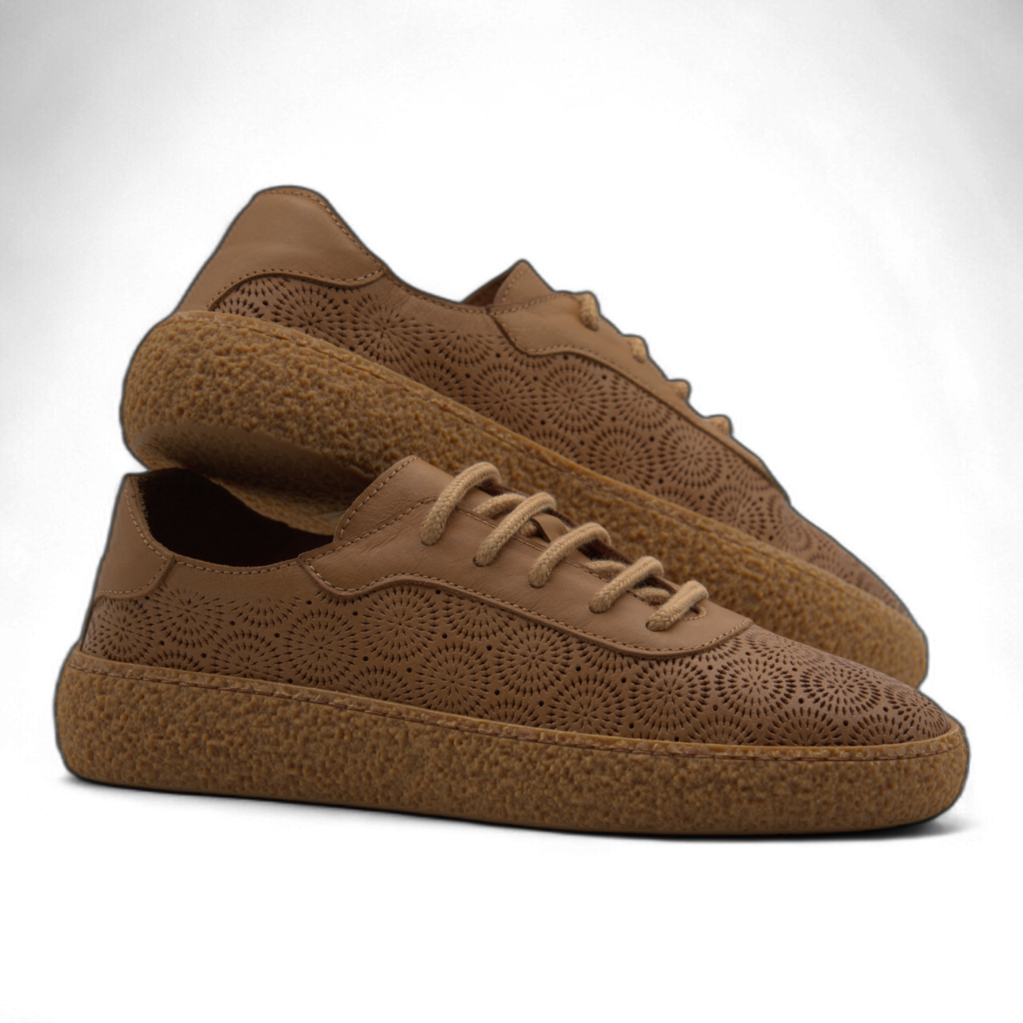 Women's Lace-Up Slip On Leather Sneakers