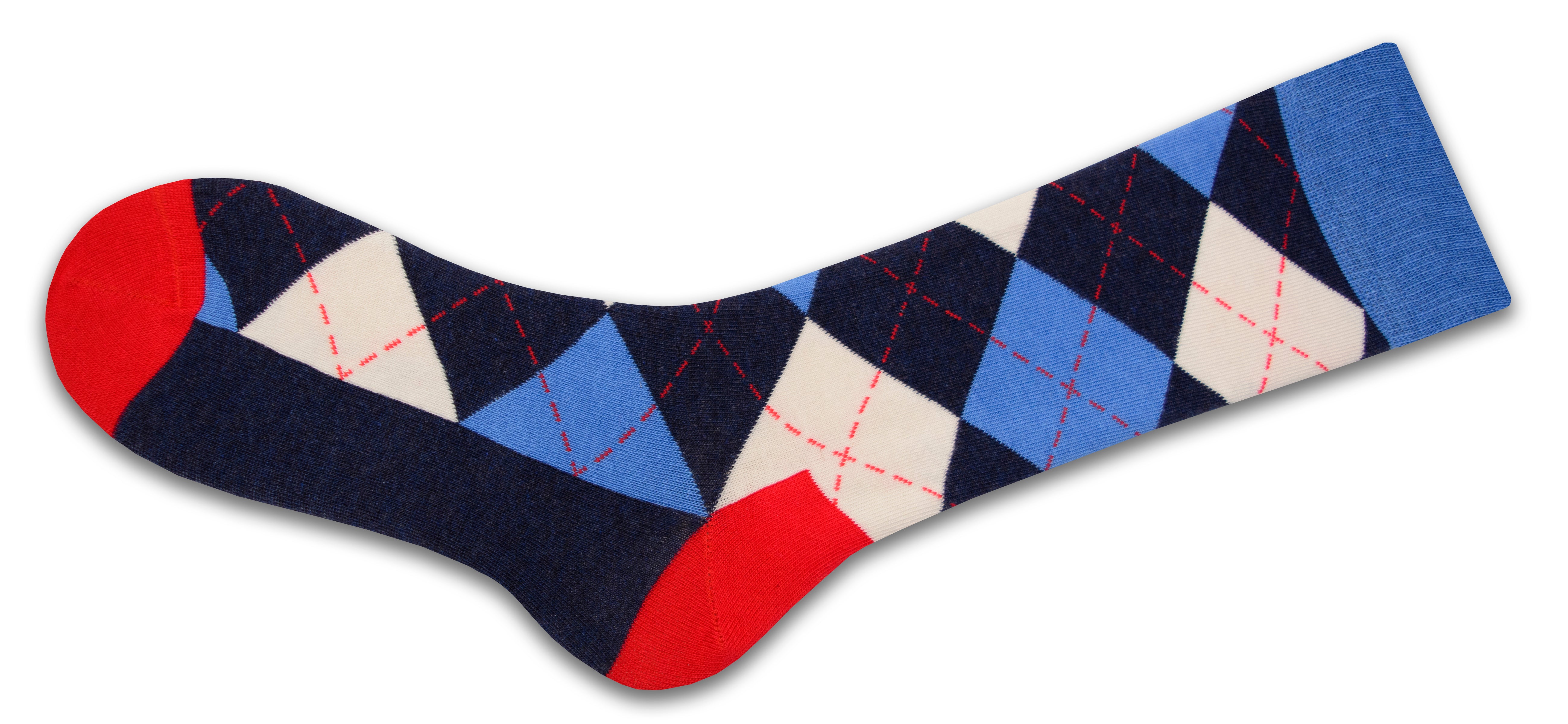 Men's Colorful Crew Socks in Combed Cotton (3 Pair Packs)