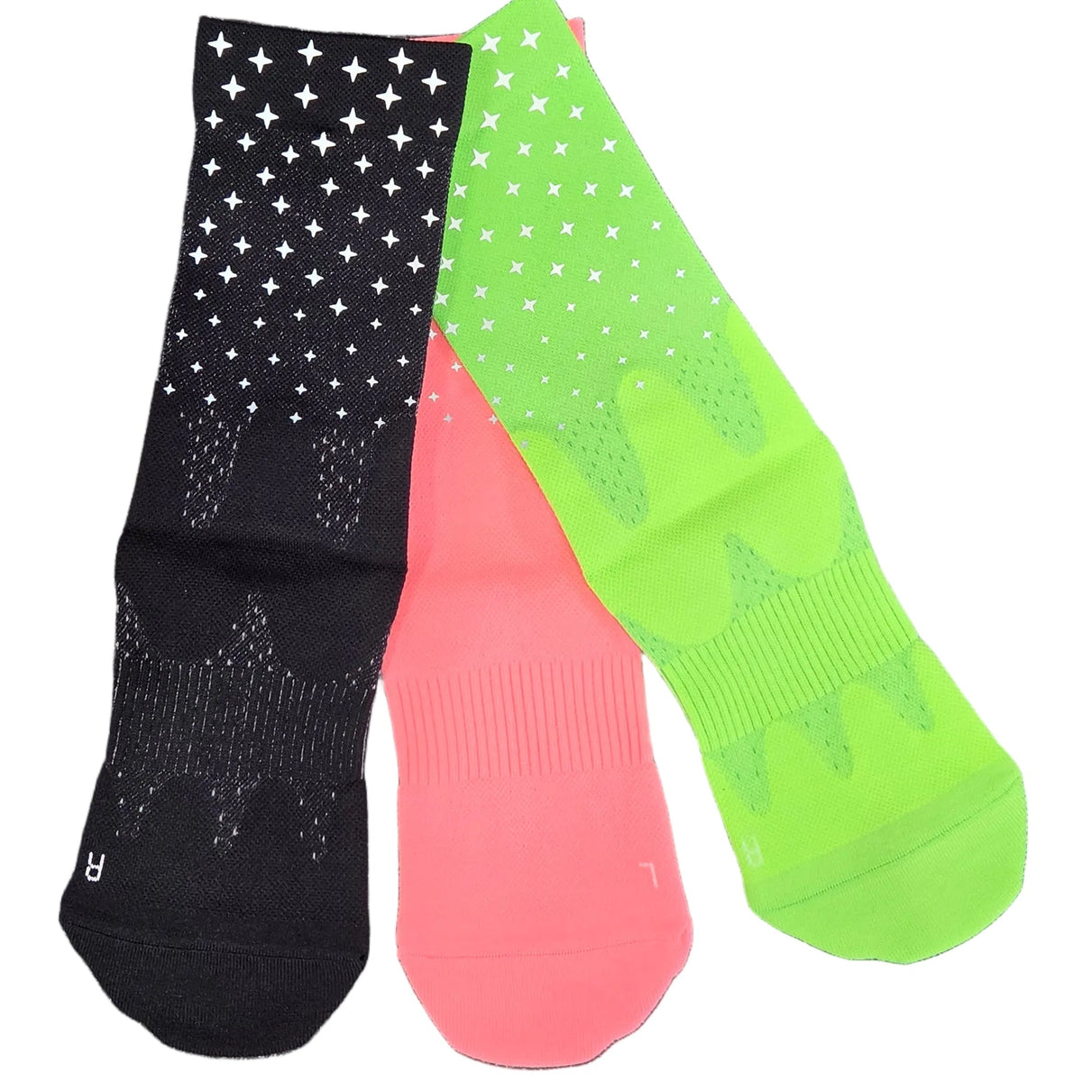 Reflective Sports Compression Socks with Arch Support – 15–20 mmHg