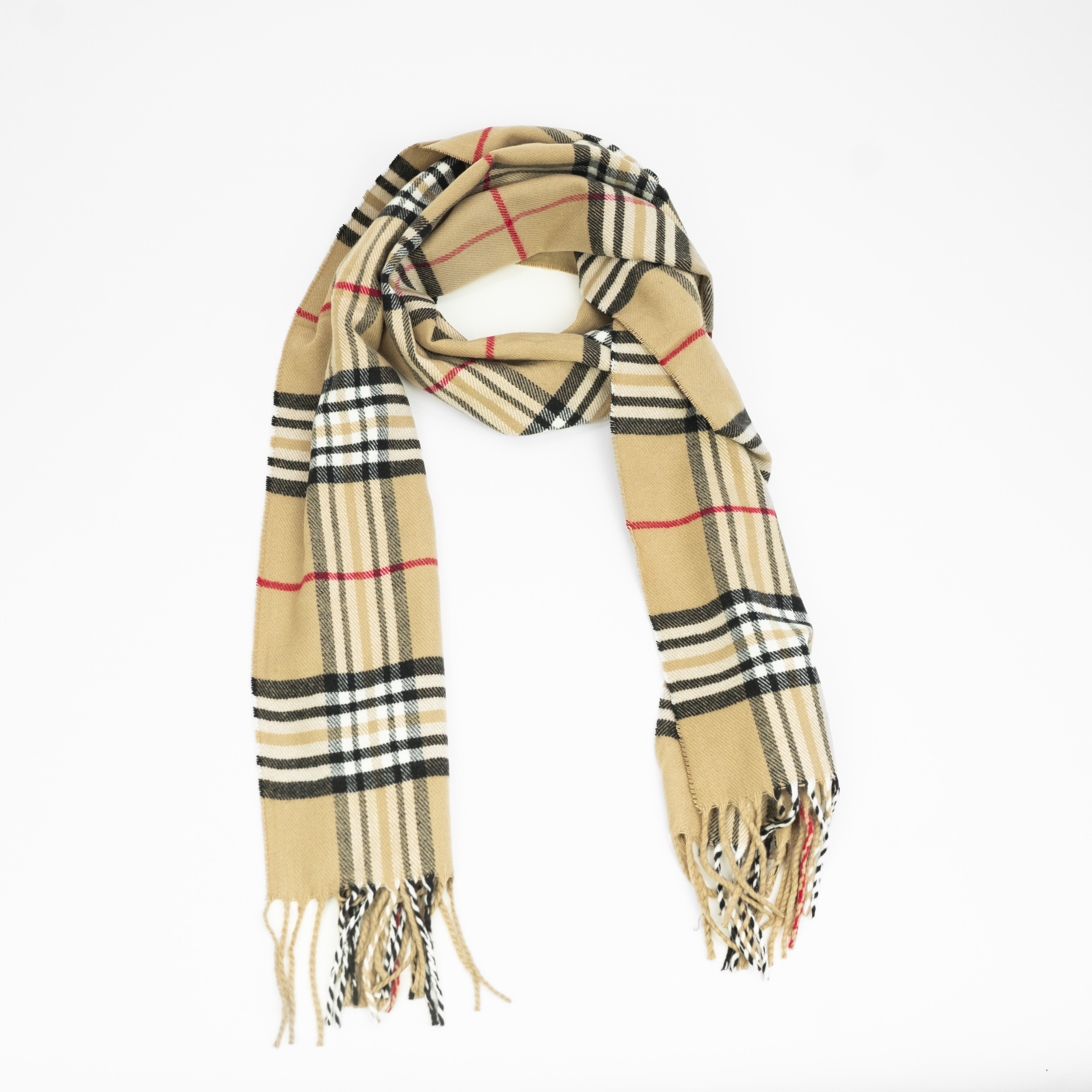 Buy khaki Plaid Scarf, Warm, Soft &amp; Colorful for Men &amp; Women