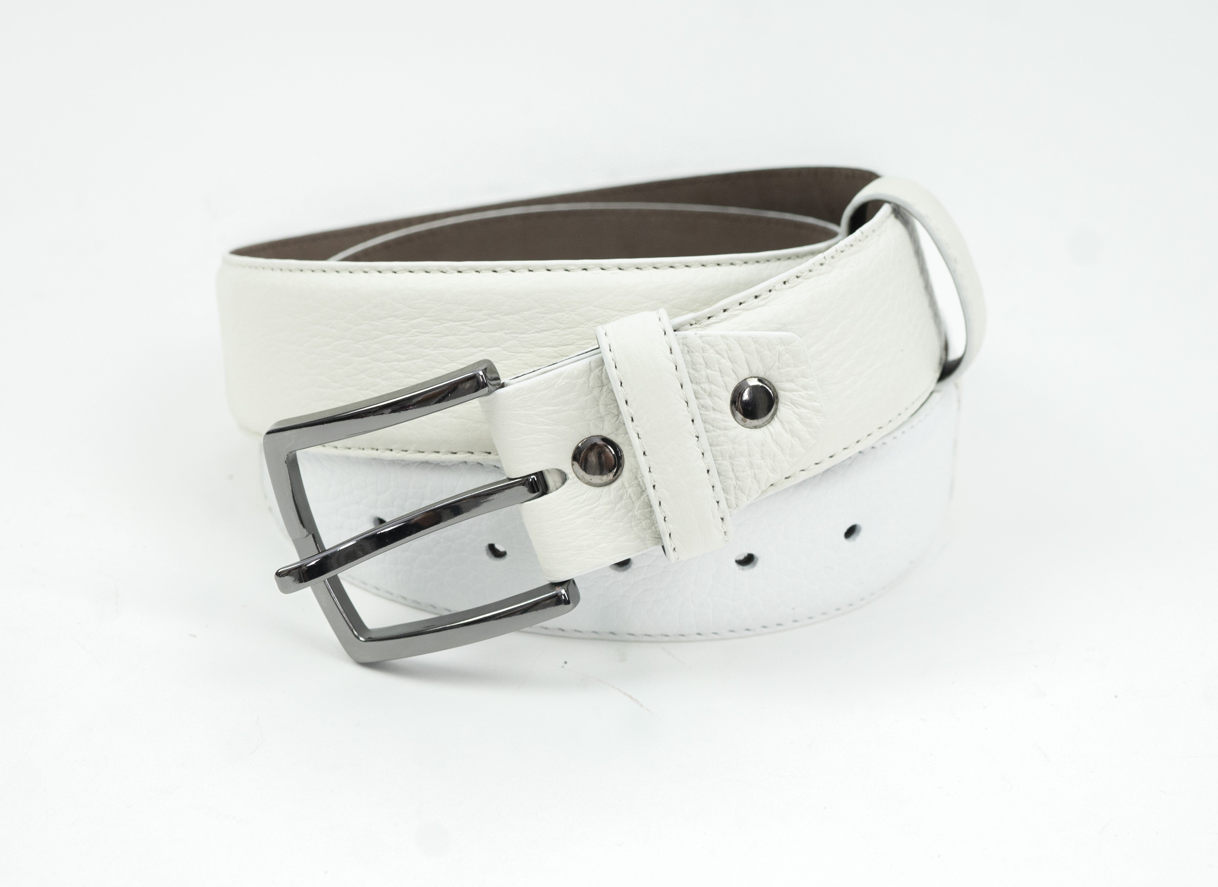 Buy white Premium Deerskin Leather Golf Belts for Men &amp; Women