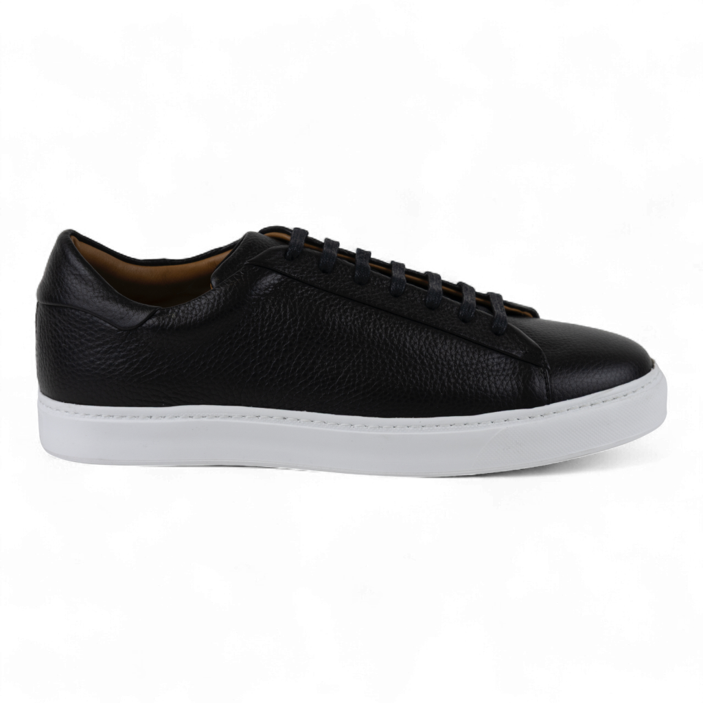 Men's All Leather Sneakers - Great for Fridays at the Office, Casual Days at Home in Black, White or Navy