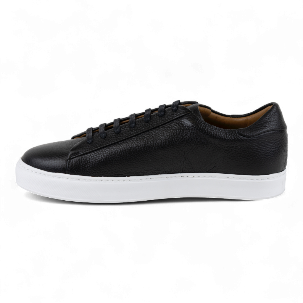 Men's All Leather Sneakers - Great for Fridays at the Office, Casual Days at Home in Black, White or Navy