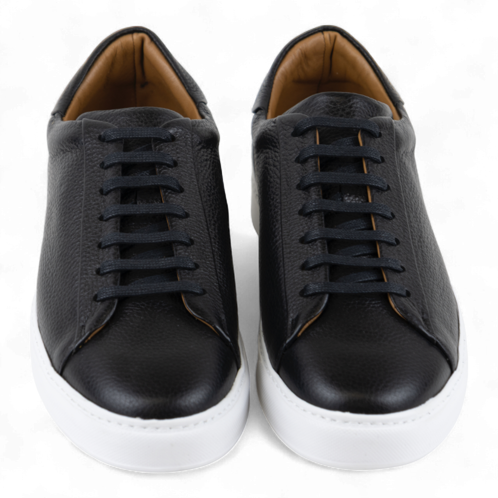 Men's All Leather Sneakers - Great for Fridays at the Office, Casual Days at Home in Black, White or Navy