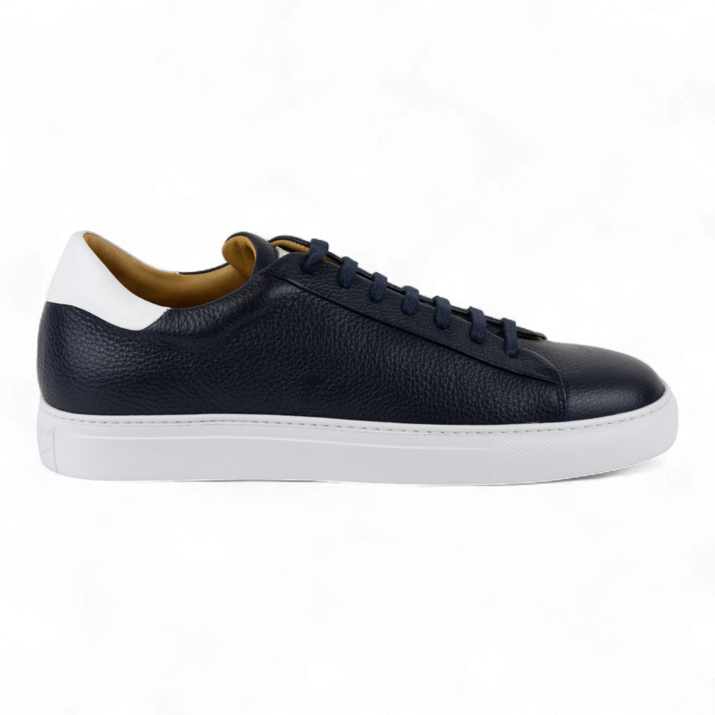 Men's All Leather Sneakers - Great for Fridays at the Office, Casual Days at Home in Black, White or Navy