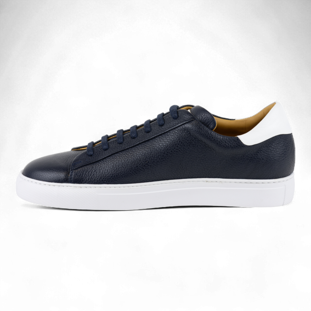 Men's All Leather Sneakers - Great for Fridays at the Office, Casual Days at Home in Black, White or Navy