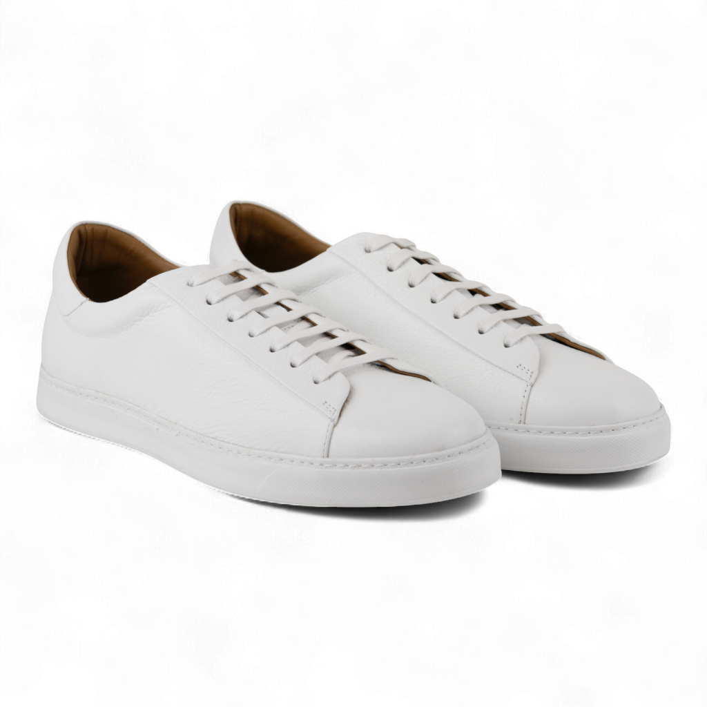 Men's All Leather Sneakers - Great for Fridays at the Office, Casual Days at Home in Black, White or Navy