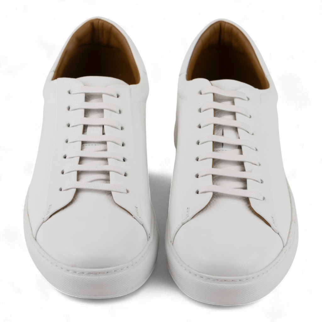 Men's All Leather Sneakers - Great for Fridays at the Office, Casual Days at Home in Black, White or Navy