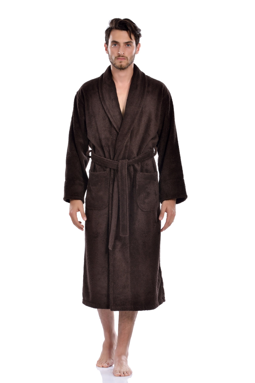 OSFM Luxury Turkish Bath Robes for Men & Women, 100% Turkish Cotton, Hotel Style Ultra Soft Robes For Home and Bath - Soft Shawl Collar Bathrobe with Adjustable Belt for Him & Her