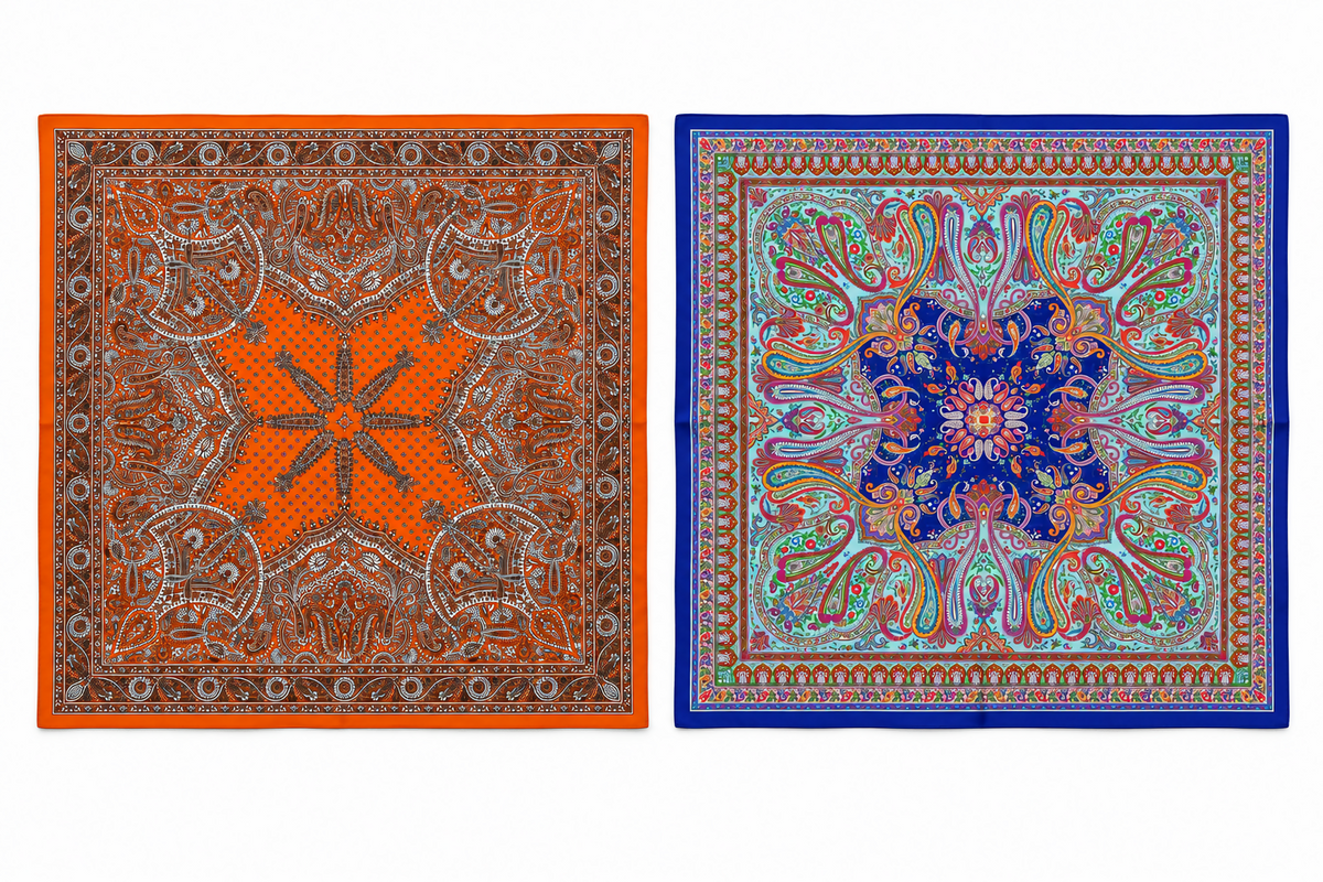 Women's Silky, Satin Twill Scarf Collection – Fashion Accessories in a Colorful 2-Piece Set