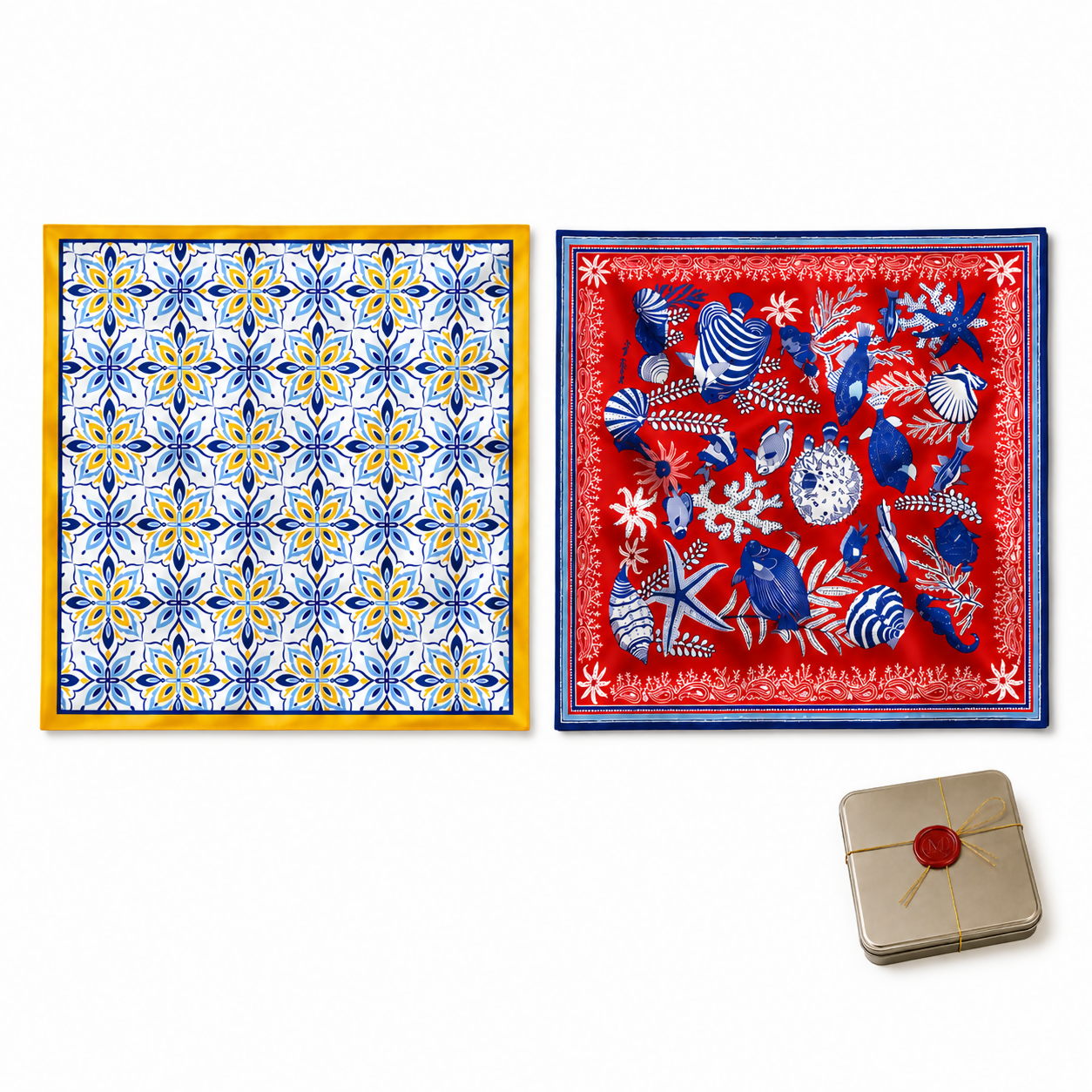 Marezze Timeless Saten Twill Scarf Collection – 2-Piece Paisley Accessories Set