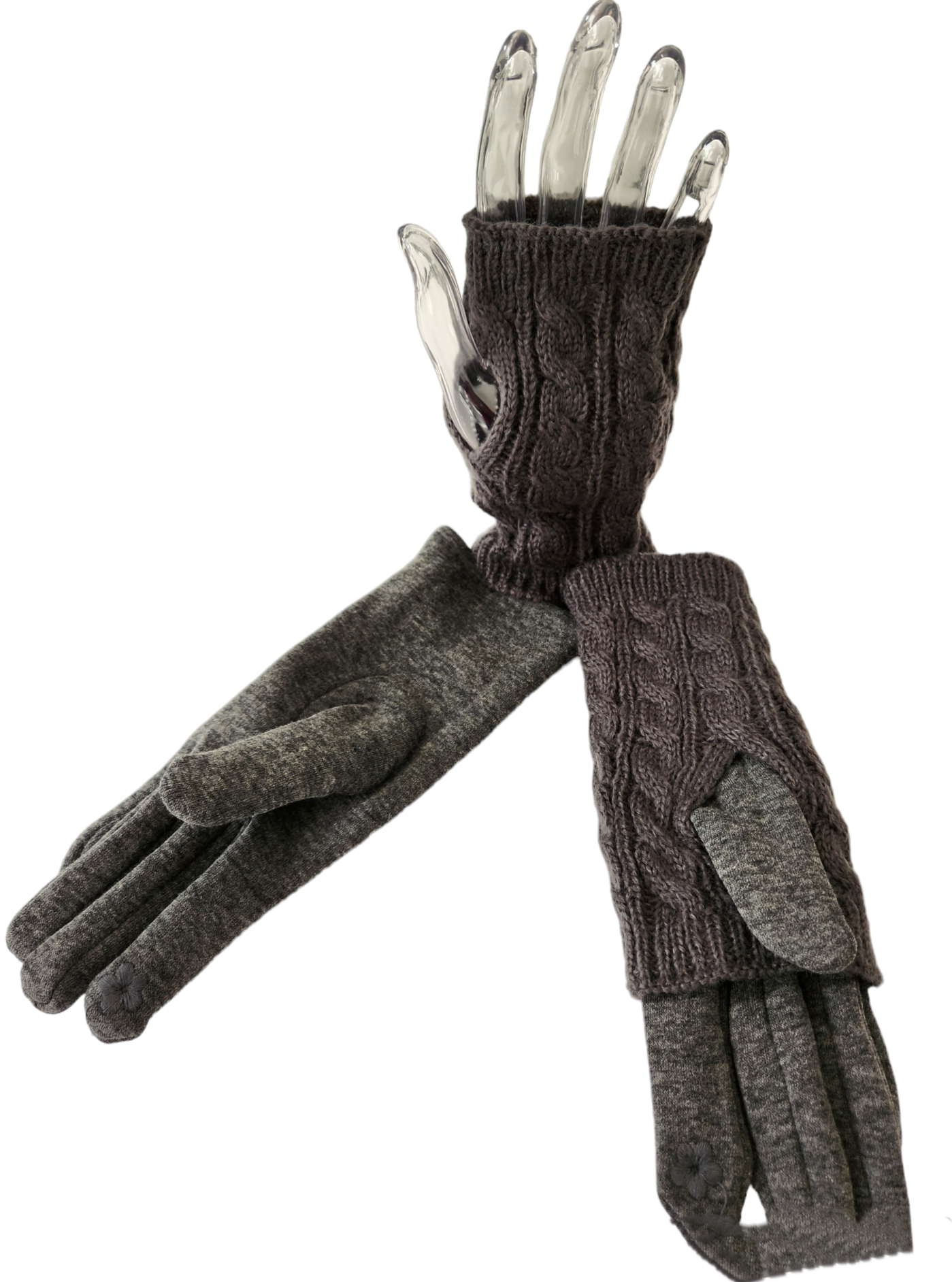 Women's Touch Screen Texting Gloves in Cable Knit and Furry Lining Comfort for Your Hands-13