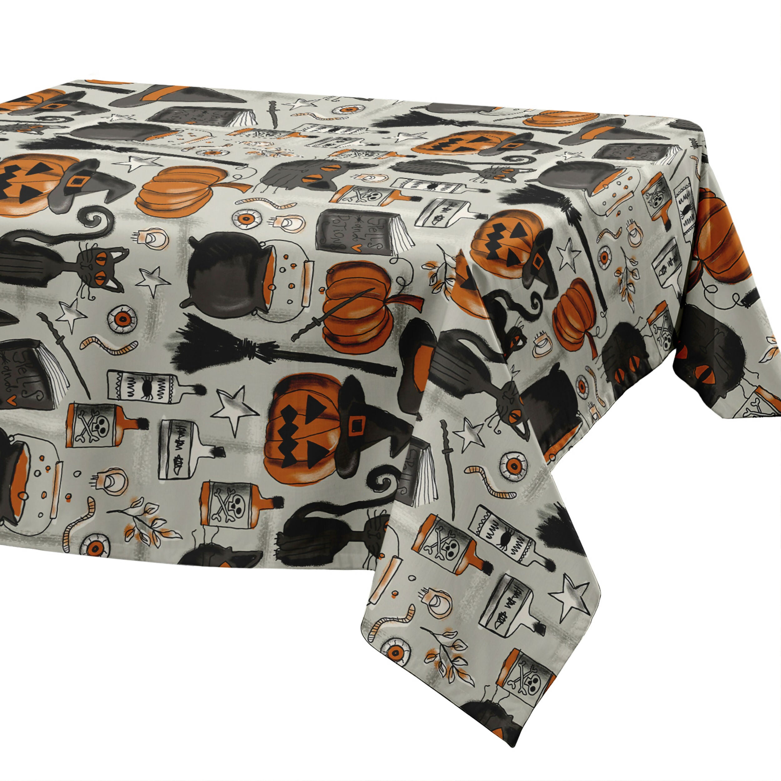 Halloween Tablecloth – Stain Resistant Fabric, Wrinkle-Free Table Cover for Dining Room or Kitchen Decor
