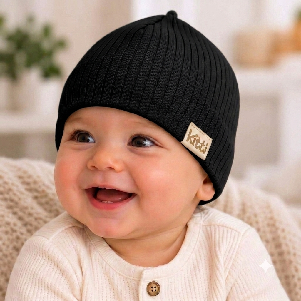 Infants Cotton Beanie For Spring and Winter-For Baby Boys (0-18 Months)