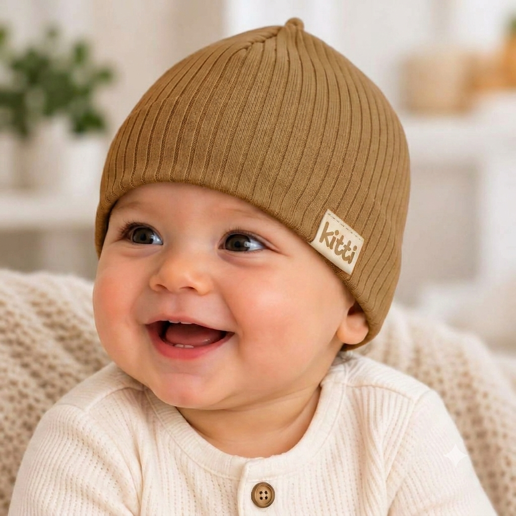 Infants Cotton Beanie For Spring and Winter-For Baby Boys (0-18 Months)
