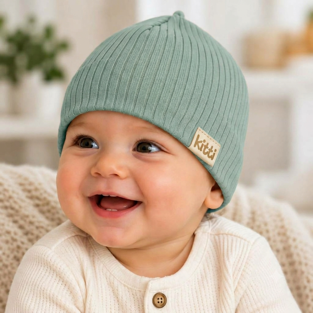 Infants Cotton Beanie For Spring and Winter-For Baby Boys (0-18 Months)