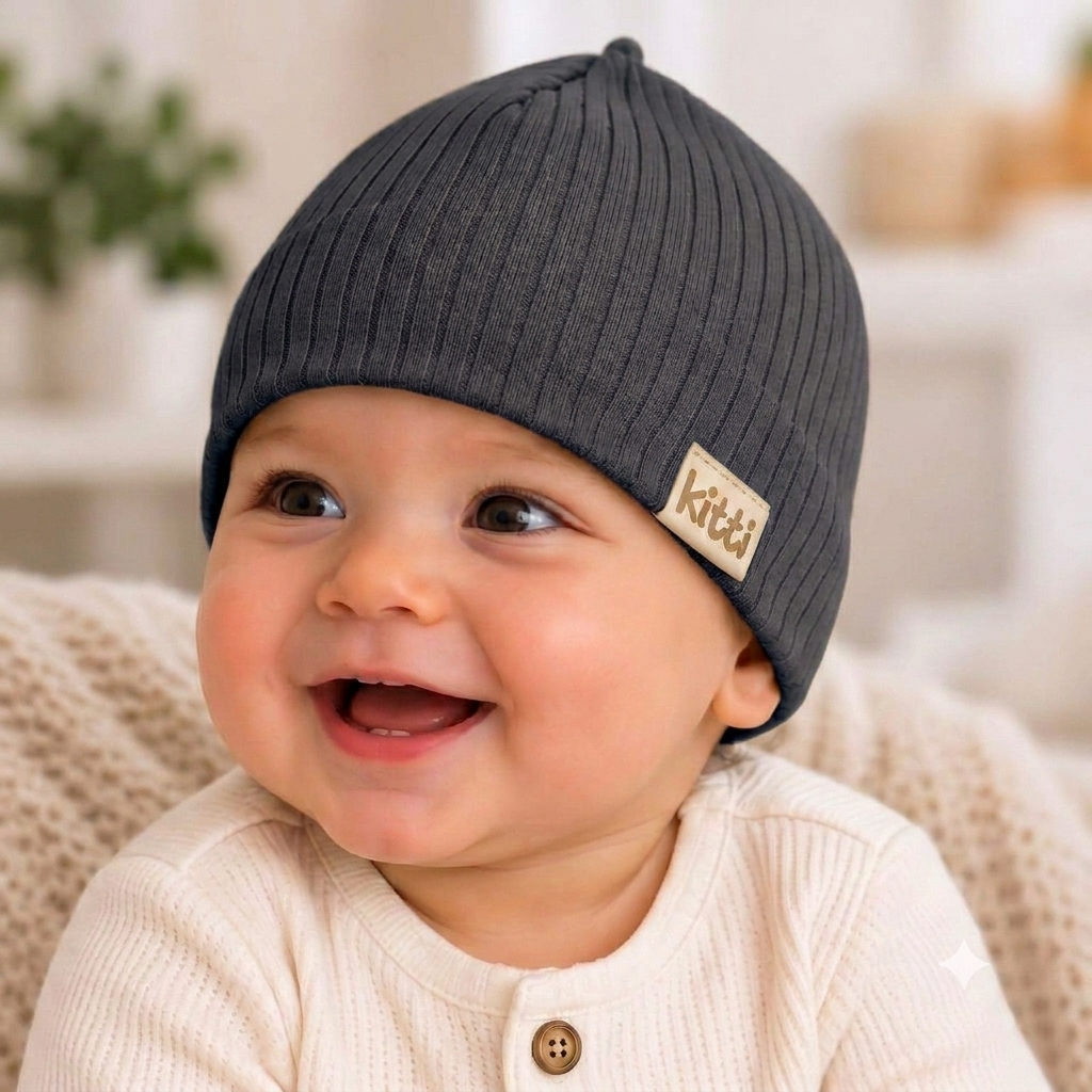 Infants Cotton Beanie For Spring and Winter-For Baby Boys (0-18 Months)