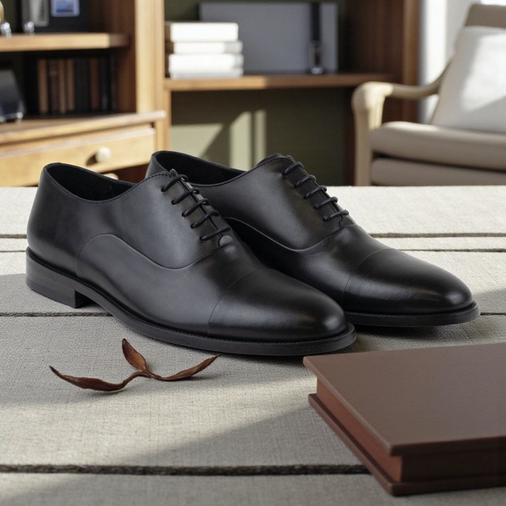 Men's Leather Cap-Toe Oxford Dress Shoes