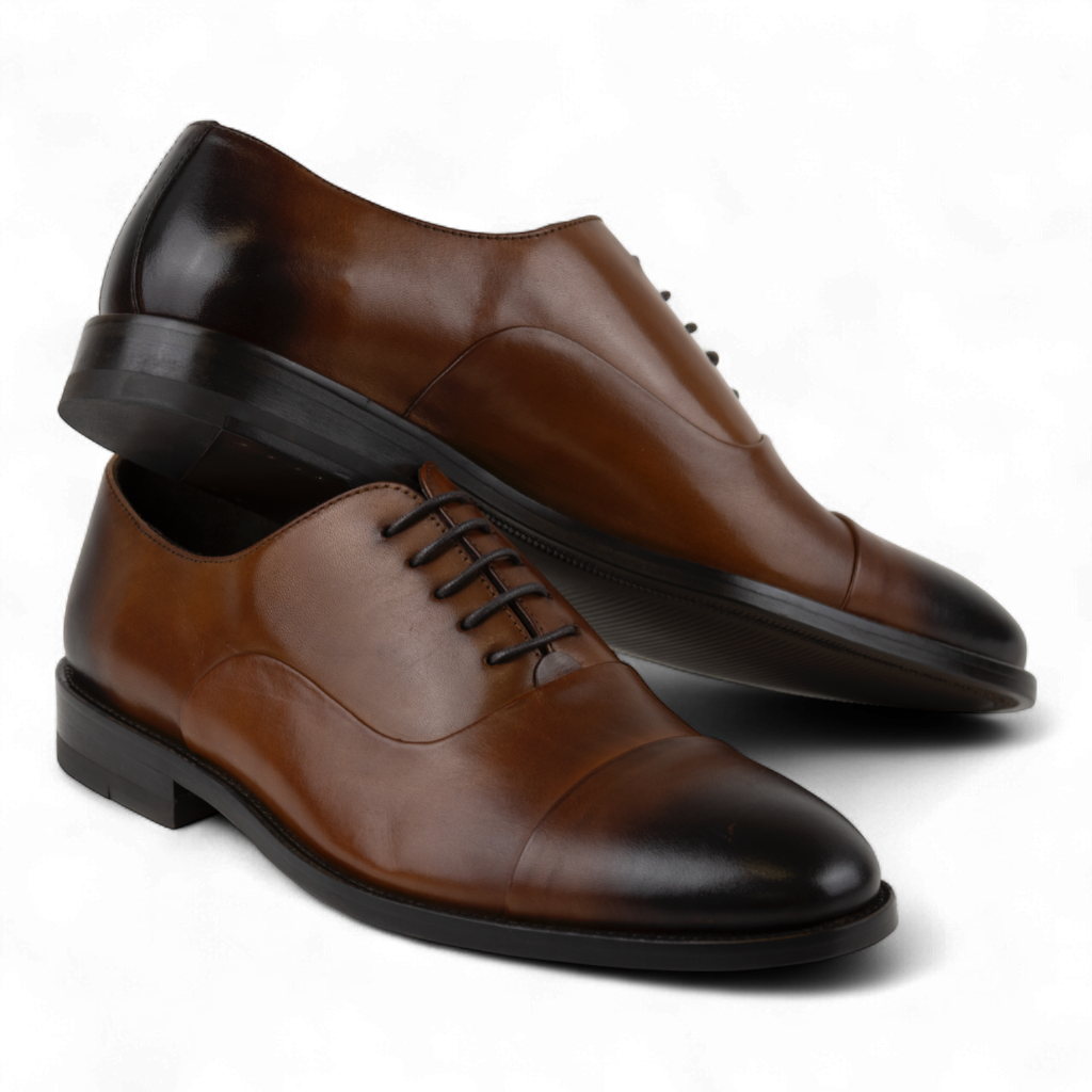 Men's Leather Cap-Toe Oxford Dress Shoes