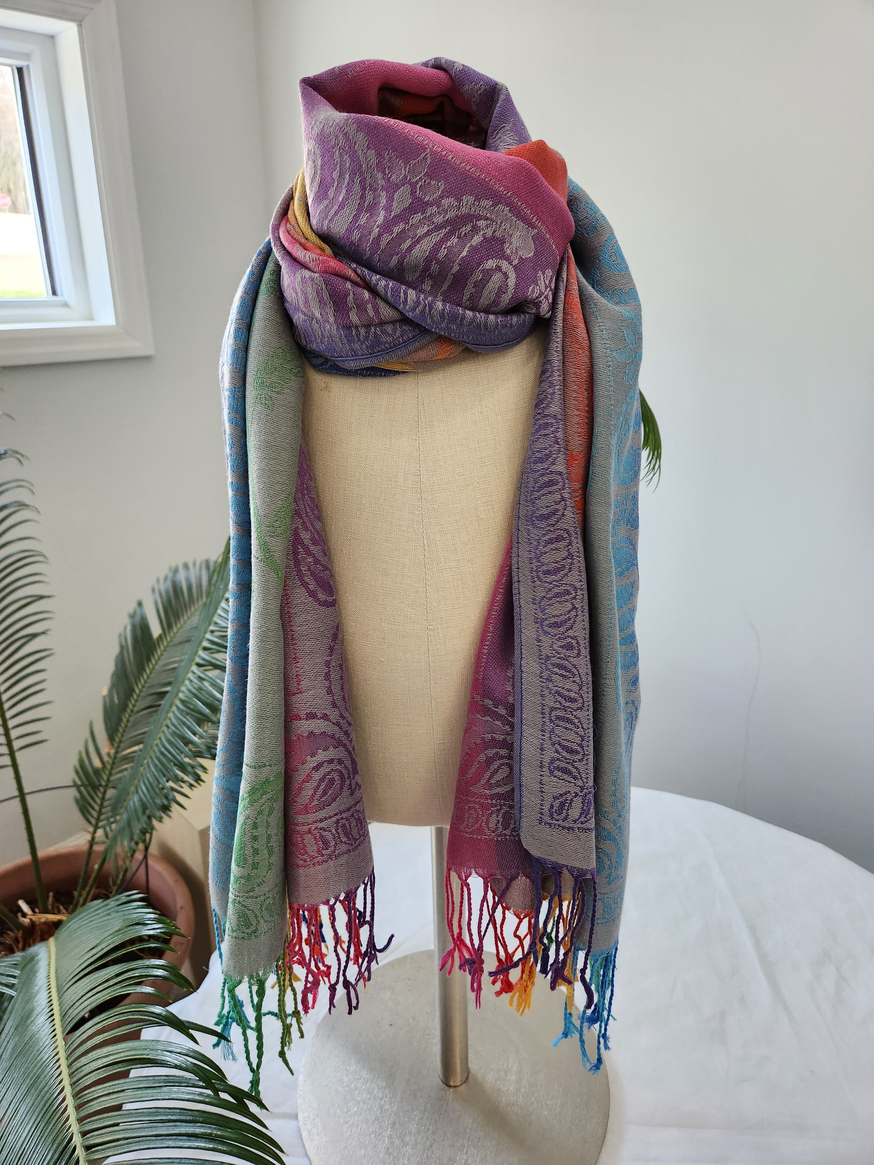 Buy gray Women&#39;s Elegant Scarf or Wrap, Colorful Jewel-Tones, Great Gift for Holidays
