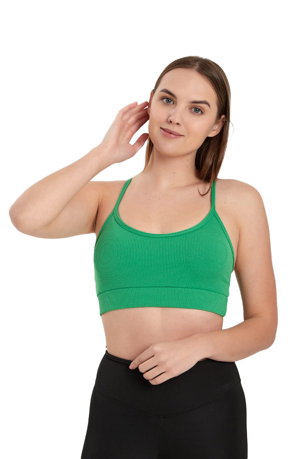 Juniors' and Women's Lightly Padded Sports Bra, Double Strap