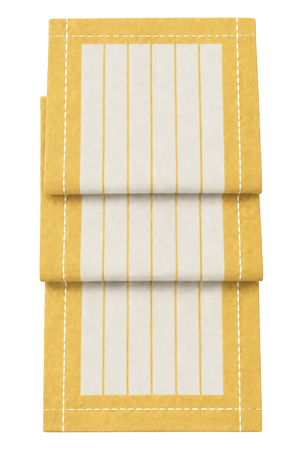 Yellow & Ivory Striped Water-Repellent Turkish Cotton Table Runner – Coastal & Timeless Style