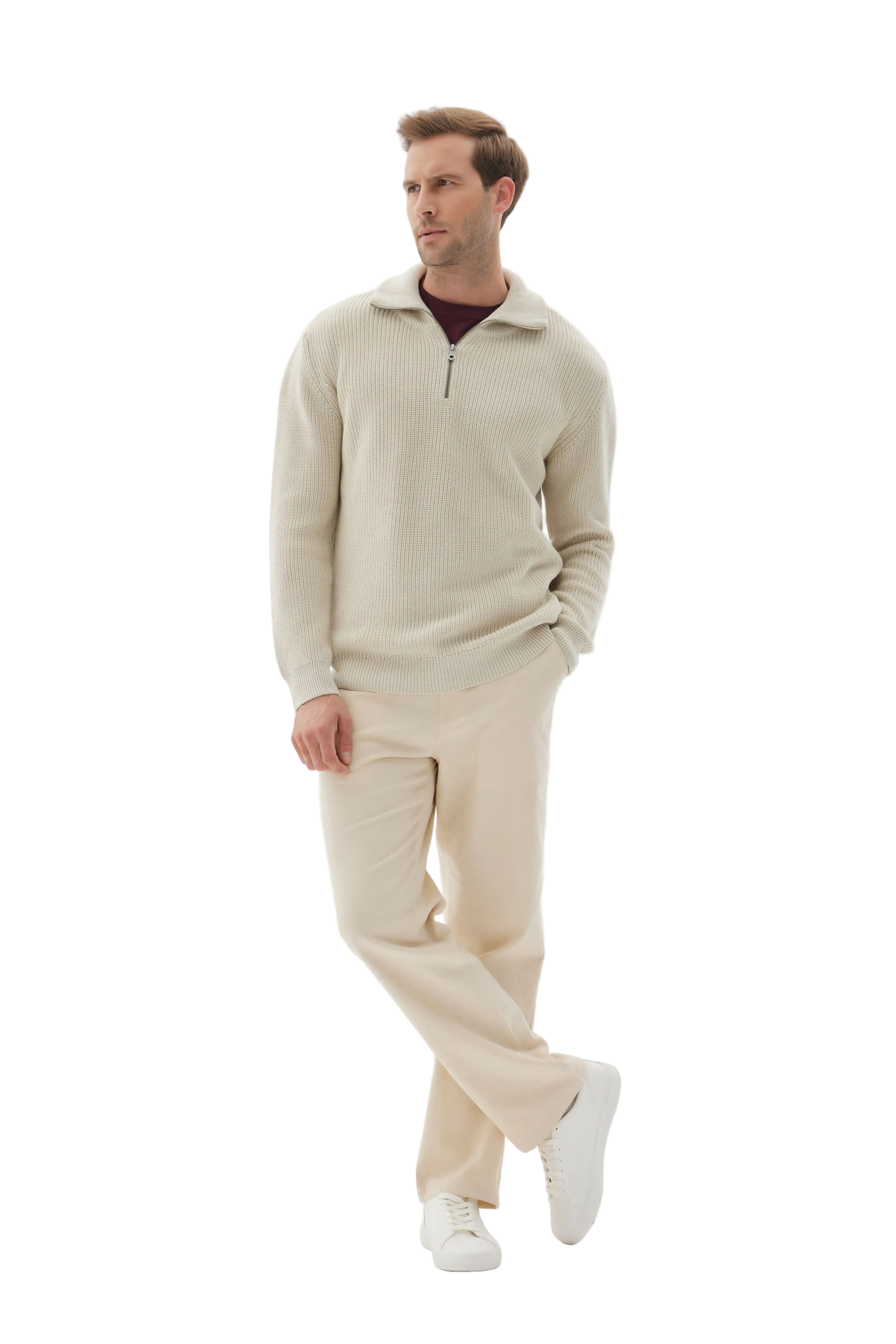 Men’s Quarter-Zip Knit Sweater