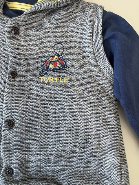 Newborn, Infant & Toddler Animal Theme (Turtle) 3-Piece Hoodie Jacket Set for Little Boys & Girls - Wear Sierra