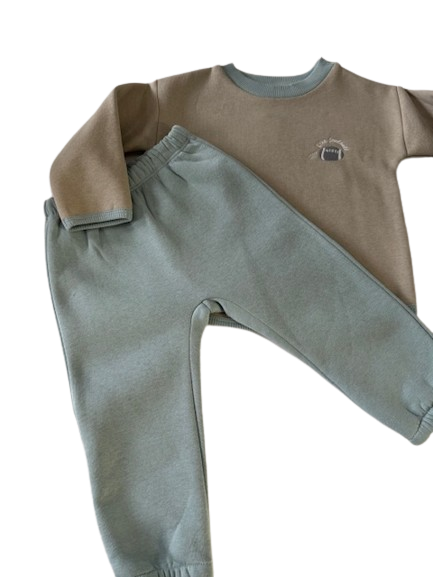 Infant & Toddler Sweatshirt and Sweatpants Football Themed Set for Little Boys & Girls 2 Piece Outfit - Wear Sierra