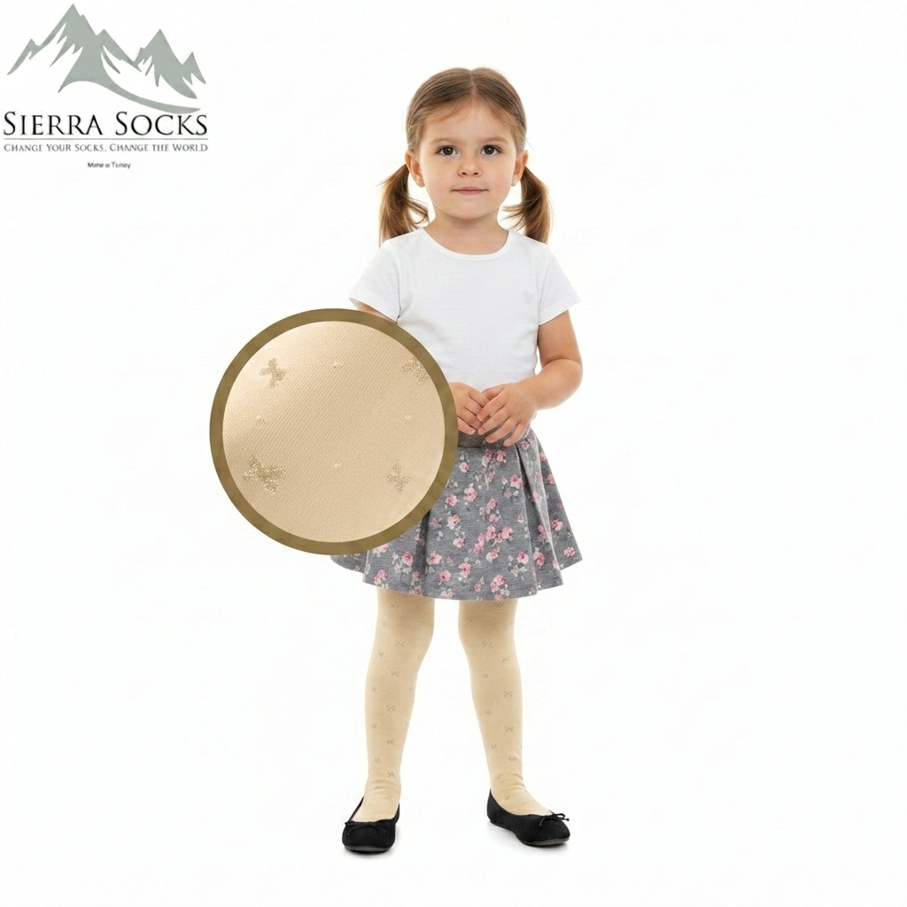 Girl's Bow Patterned Tights - Infant to Teen Sizes