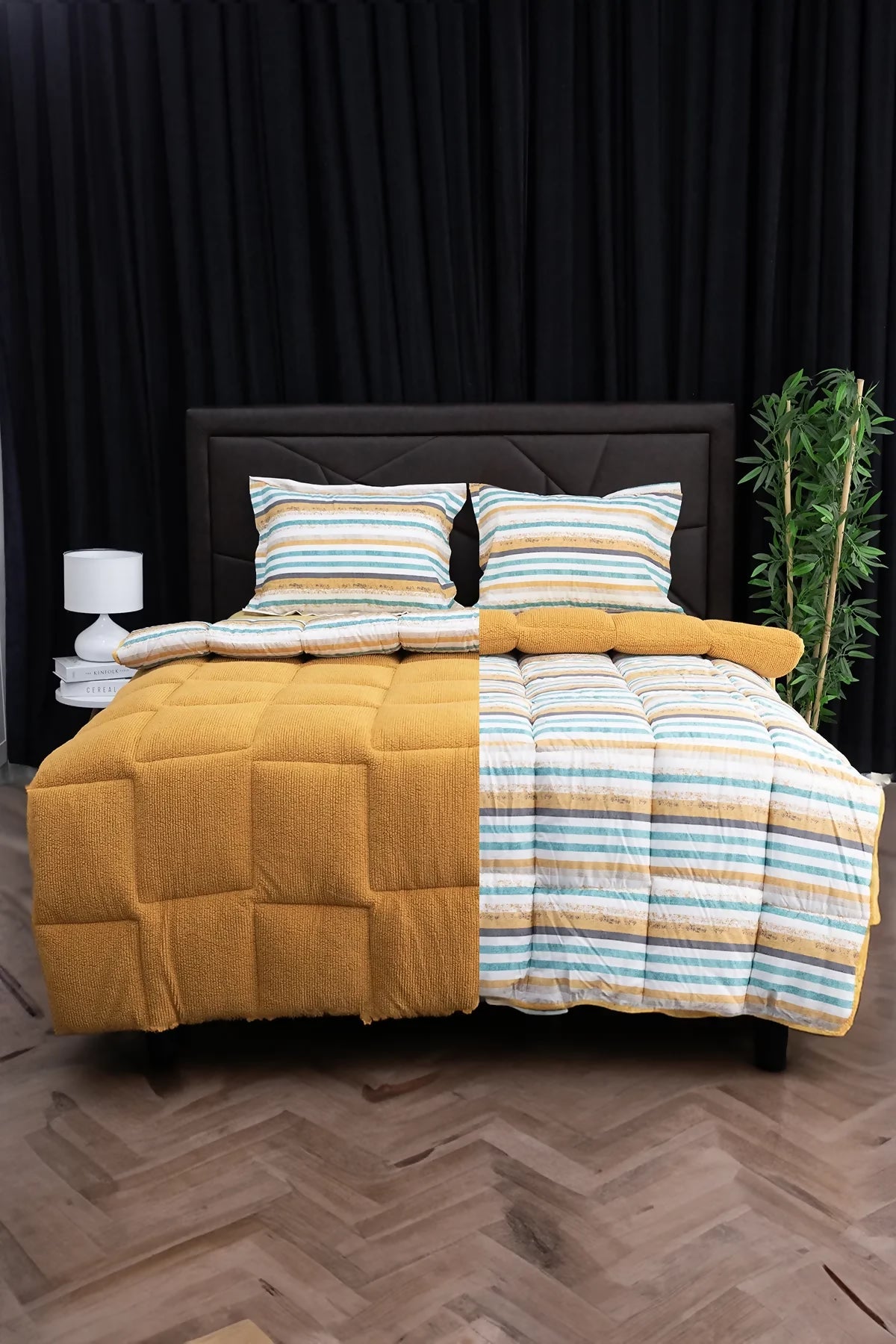 oso-blanco-sherpa-cift-kisilik-comforter-uyku-seti-hardal_5