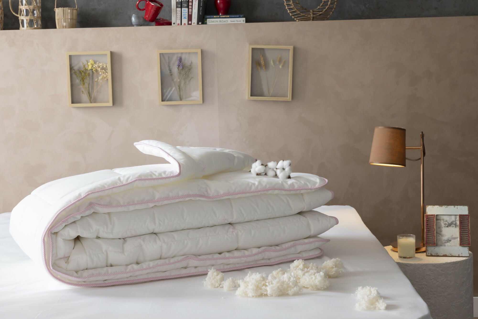 Duvetta 100% Cotton Comforter with Cotton Fabric Cover Premium Quality Cotton -All Season Useable- Duvet-Medium Weight Quilt (King U.S. Standard)