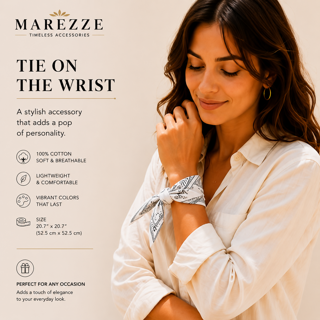 Marezze Timeless Cotton Scarf Collection – 4-Piece Paisley Accessories Set