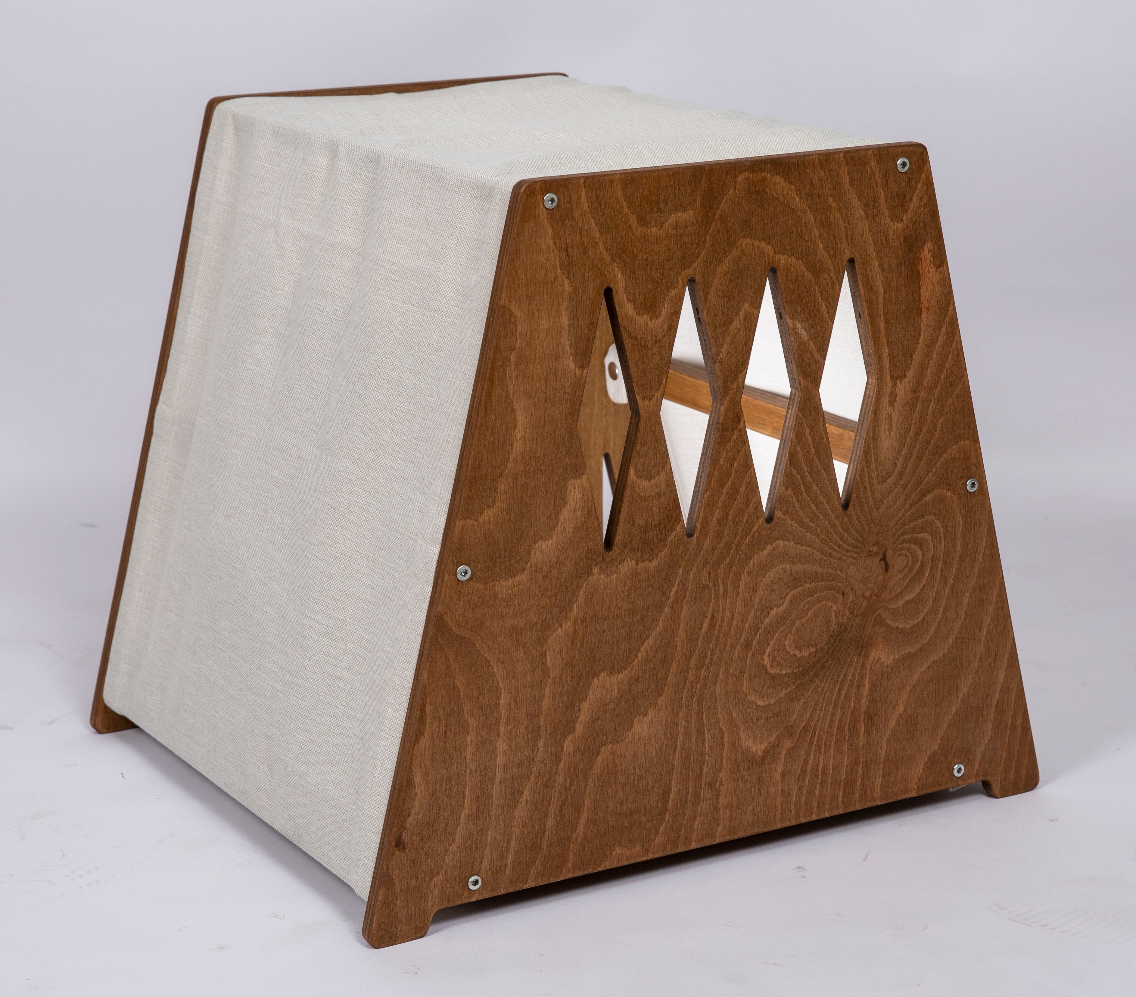 Luxury Wooden Dog House with High-Quality Memory Foam Bed – X-Small to XX-Large