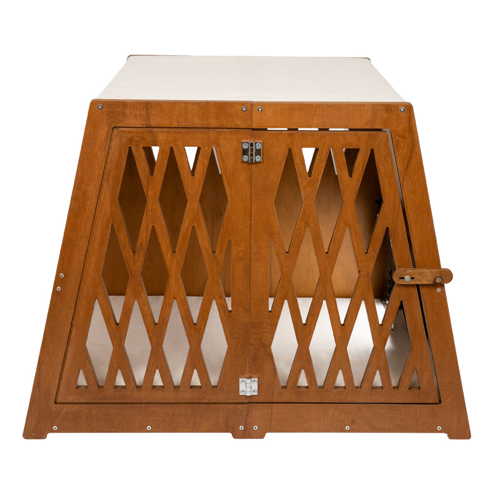 Luxury Wooden Dog House with High-Quality Memory Foam Bed – X-Small to XX-Large