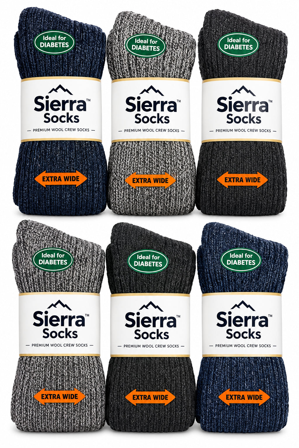 Men's Wool Wide-Calf Outdoor Socks – Warm Heavy-Gauge Rib Knit
