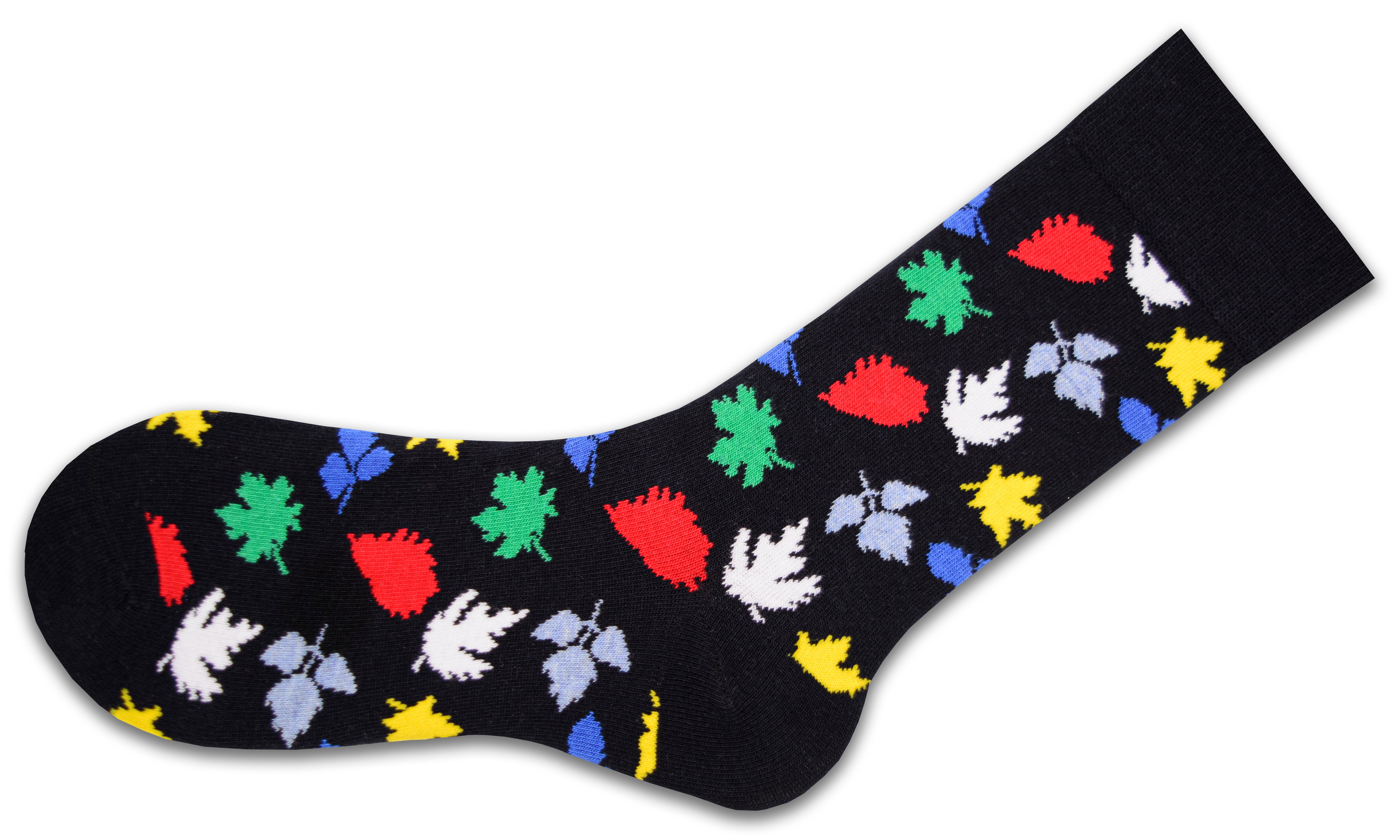 Men's Combed Cotton Crew Socks - Fall Theme